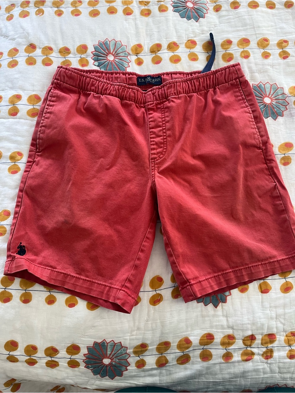 Vintage U.S. Polo Assn. Faded East Coast Red Elastic Waist Shorts